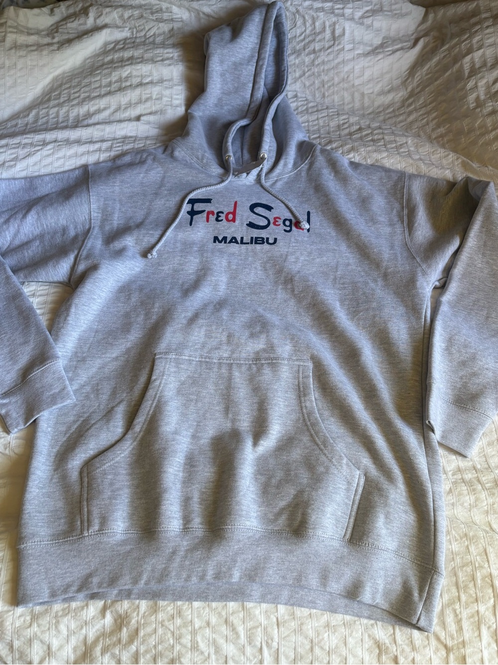 Fred segal Men's Light Gray Hoodie Sweatshirt